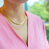 Layered Herringbone Chain Necklace by Ellisonyoung.com