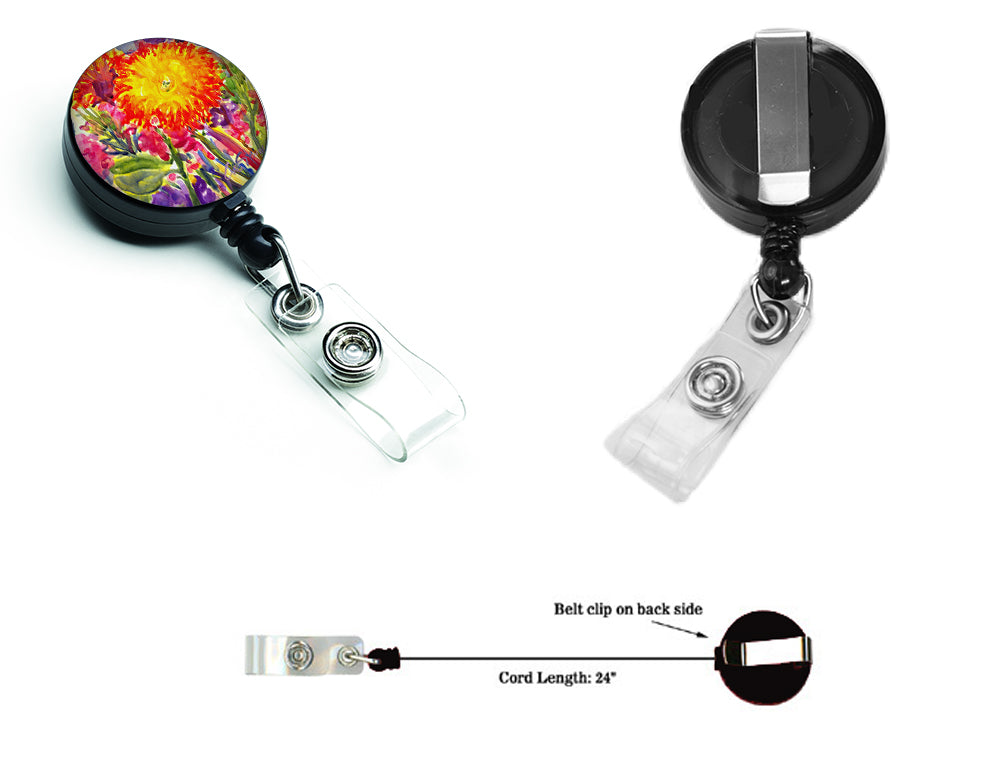 Flower - Aster Retractable Badge Reel 6077BR by Caroline's Treasures