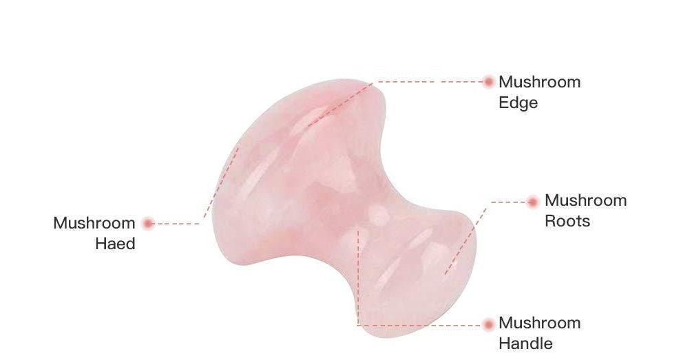 Rose Quartz Gua Sha Mushroom Shape by ZAQ Skin & Body