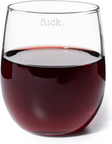 F*CK Wine Glass Single Set, Large 11 oz Glasses, Fuck Fucking Glass Unique Italian Style Tall Stemless for White & Red Wine, Water, Novelty Tumbler, Gifts, Comedy Beautiful Glassware (Stemless) by The Wine Savant