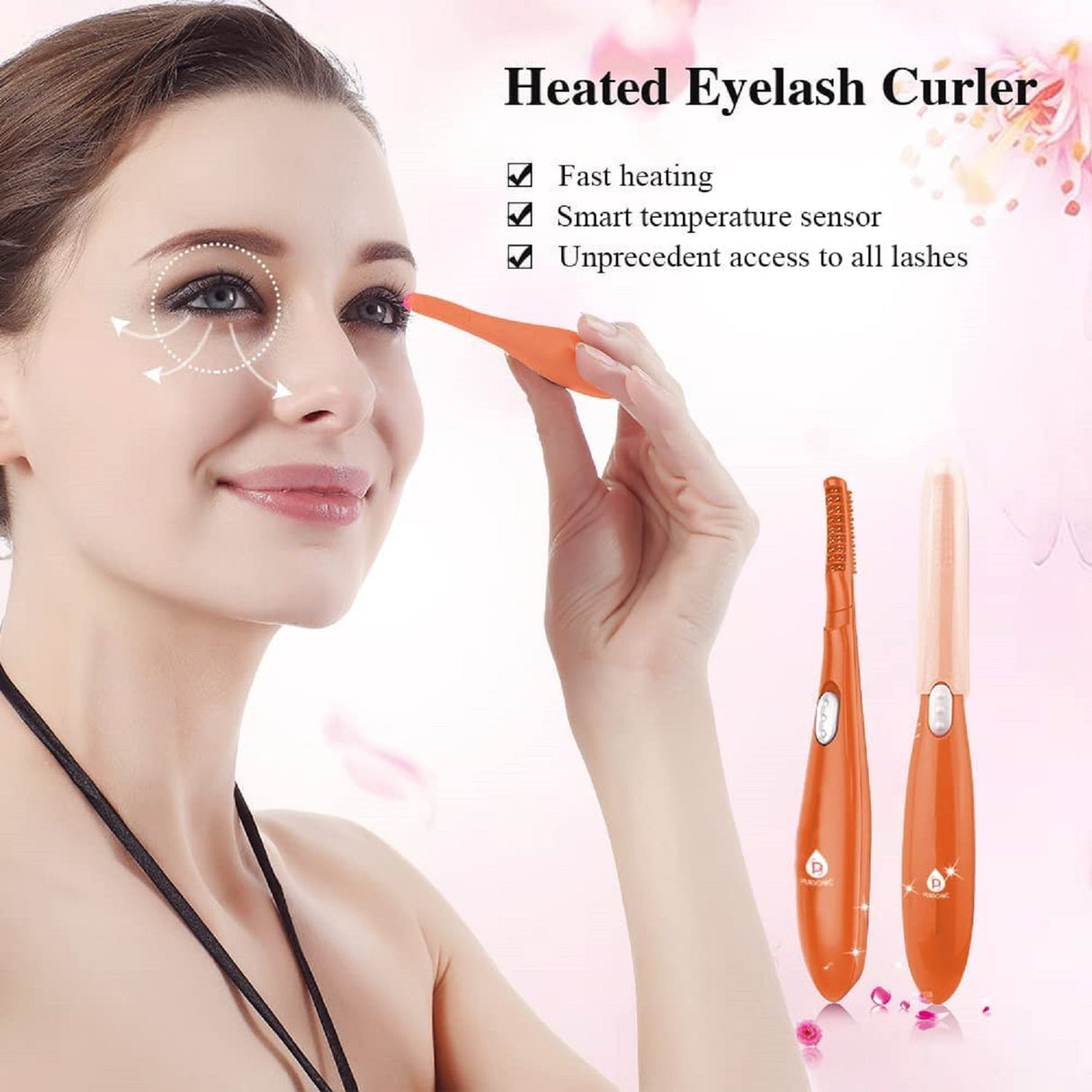 Heated Eyelash Curler With Comb, Provides Long Lasting Curl In Seconds by Pursonic