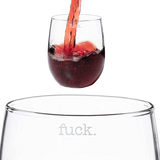 F*CK Wine Glass Single Set, Large 11 oz Glasses, Fuck Fucking Glass Unique Italian Style Tall Stemless for White & Red Wine, Water, Novelty Tumbler, Gifts, Comedy Beautiful Glassware (Stemless) by The Wine Savant