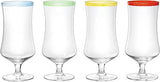 Hurricane Glasses, Large 17oz Pina Colada, Set of 4 Tropical Cocktail Tall Stemmed Crystal Glassware, Poco Grande Cups, Tulip Shaped for Bar Drinks, Daiquiri, Juice, Bloody Mary, Mai Tai, Cocktails by The Wine Savant