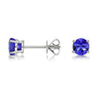 925 Sterling Silver Genuine Tanzanite Gemstone Earrings - 1