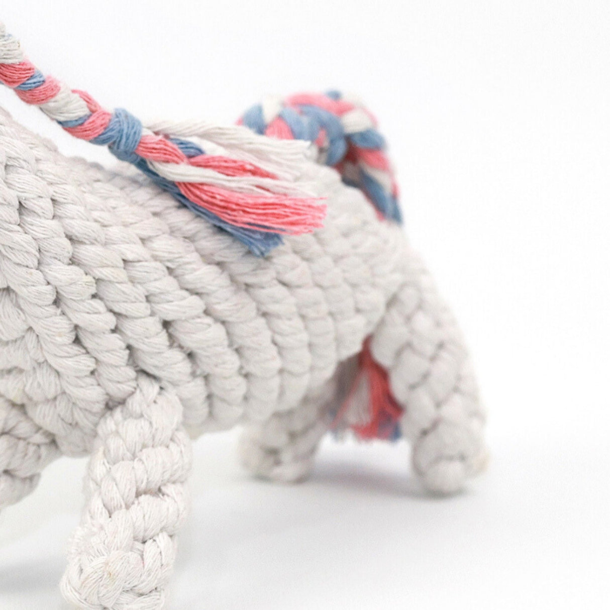 Luna the Unicorn Handmade Rope Toy by Knotty Pawz