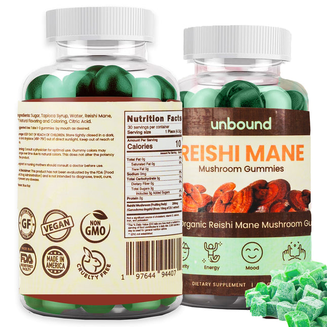 Unbound Reishi Mane Mushroom Gummies by Live Unbound