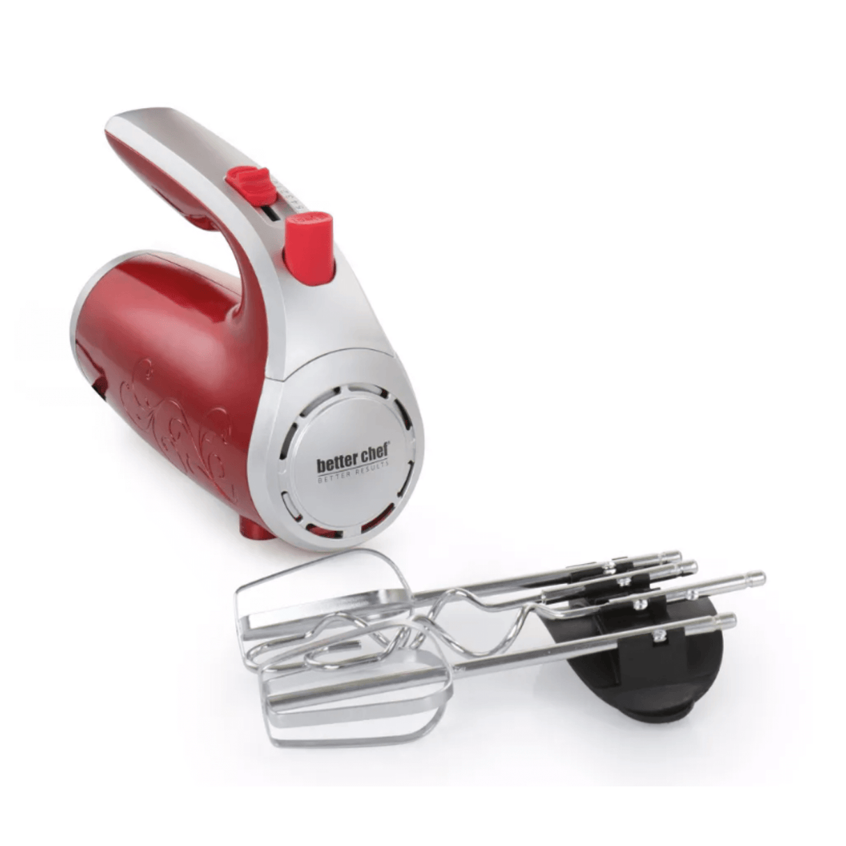 Better Chef 5-Speed 150W Hand Mixer with Silver Accents and Storage Clip by Jupiter Gear Home