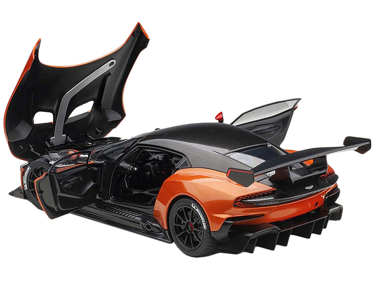 Aston Martin Vulcan Madagascar Orange with Carbon Top 1/18 Model Car by Autoart