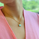 Checkered Locket Necklace by Ellisonyoung.com