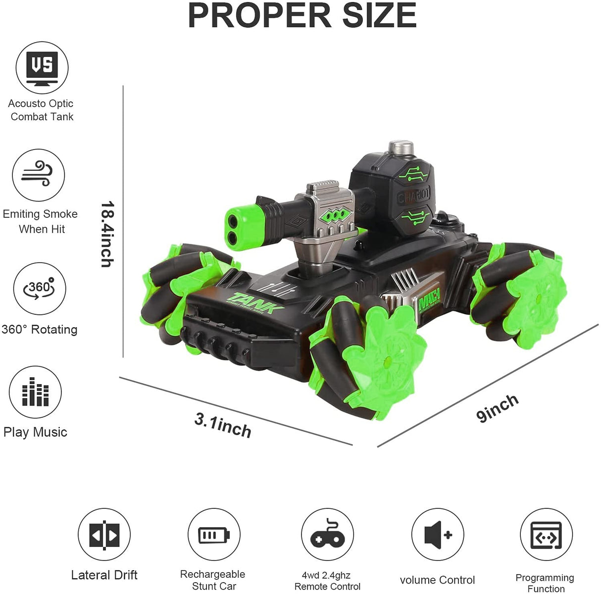 Contixo SC6 RC Remote Control Combat Battle Tank 1:24 Scale - 2 Pack by Contixo