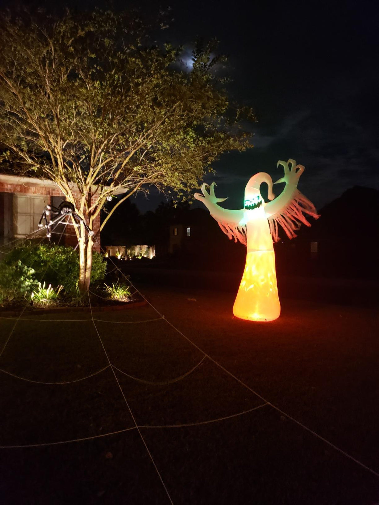 10 Ft Halloween Inflatables Ghost Decoration, Built-in Orange LED Lights with Flame by Js House - Vysn