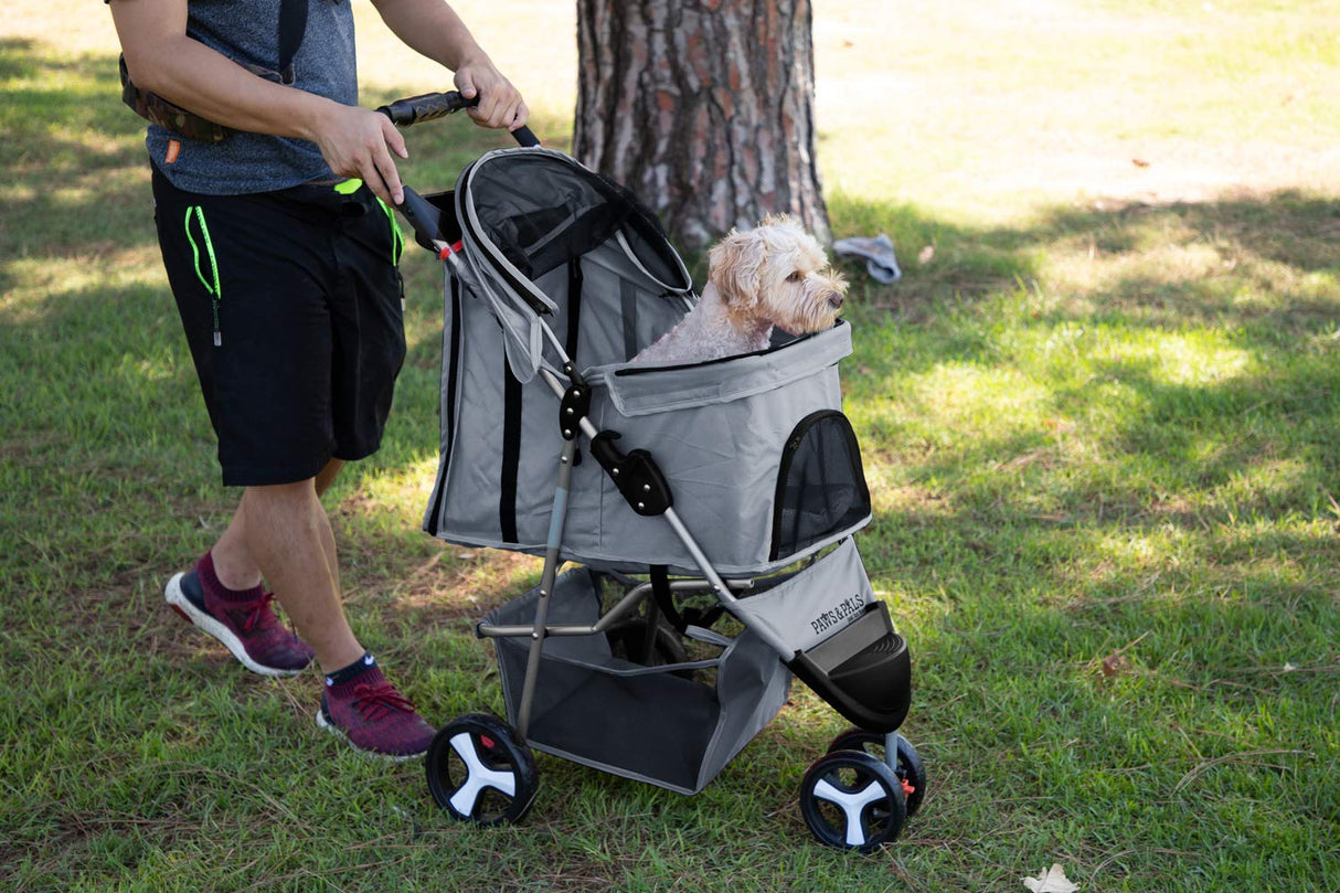 🐶 3 Wheel Elite Jogger Pet Stroller for Cat or Dog, Foldable, for Travel, Gray🐶 by Js House