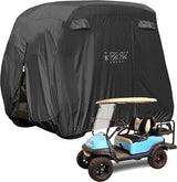 4 Passenger Golf Cart Cover for EZGO, Club Car, Yamaha, 400D Black- #ns23 _mkpt by Js House