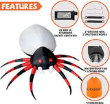 4 FT Width Halloween Inflatable Outdoor Red Legged Spider with Magic Light by Js House - Vysn