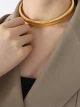 Pleated Solid Color Dainty Necklace Necklaces Accessories by migunica