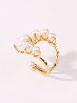 Adjustable Geometric Imitation Pearl Rings Accessories by migunica