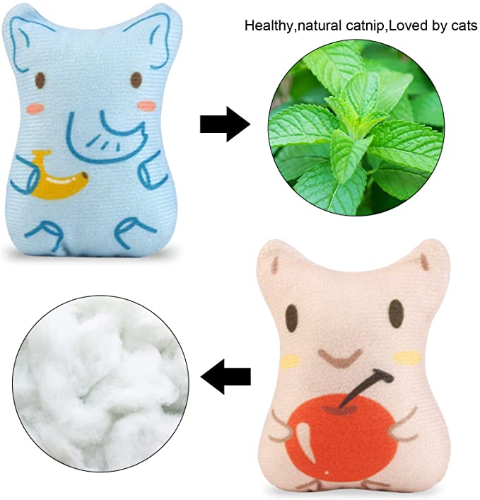 5Pc Cat Toys for Indoor Cats - 5PCS Plush Cat Chew Toys Teething Interactive Catnip Fi... by Js House