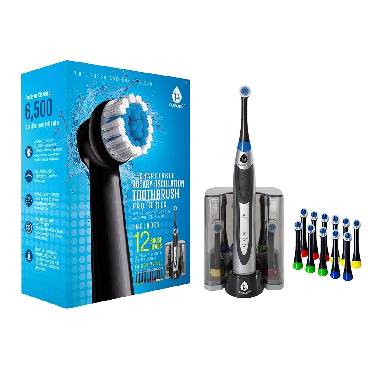 Rechargeable Rotary Oscillation Toothbrush Pro Series by Pursonic