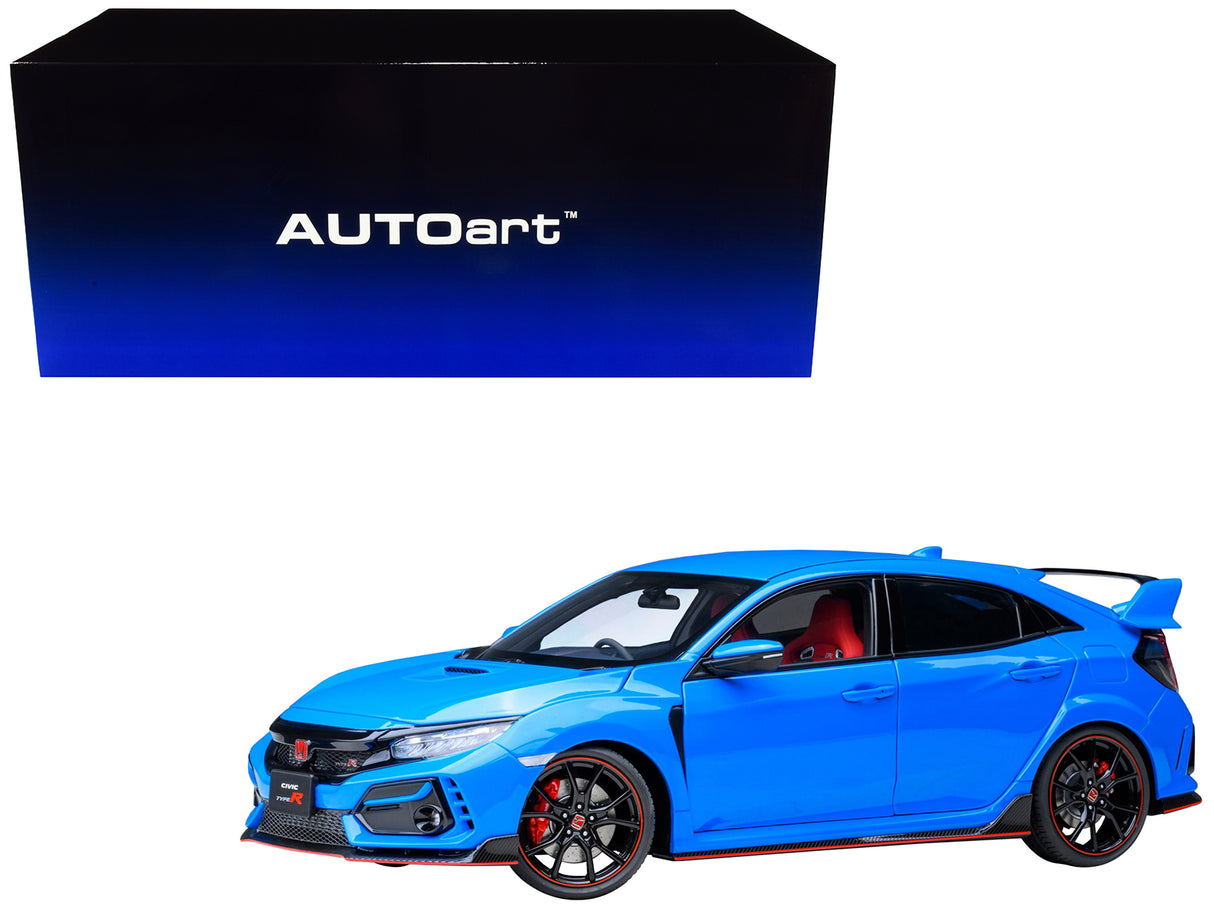 2021 Honda Civic Type R (FK8) RHD (Right Hand Drive) Racing Blue Pearl 1/18 Model Car by Autoart