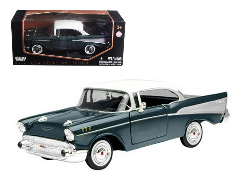 1957 Chevrolet Bel Air Green 1/24 Diecast Model Car by Motormax