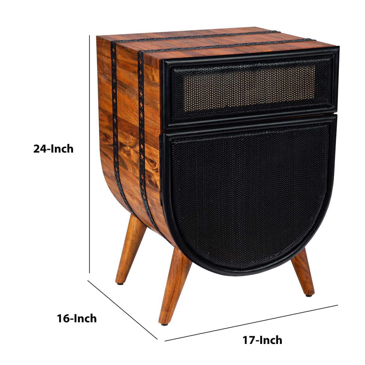 Acacia Wood Accent Cabinet Chest by Blak Hom