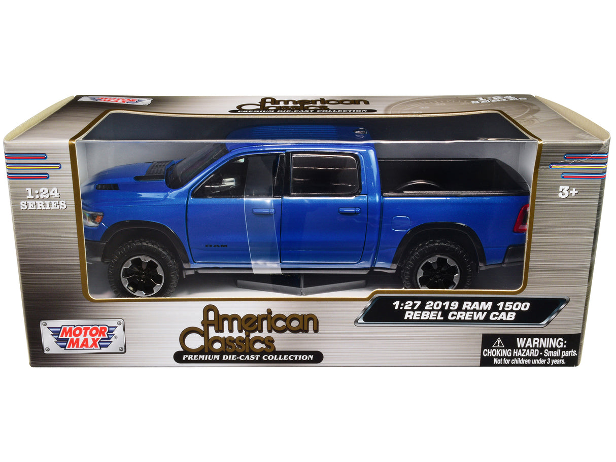 2019 RAM Rebel 1500 Crew Cab Pickup Truck Blue Metallic "American Classics" Series 1/24-1/27 Diecast Model Car by Motormax