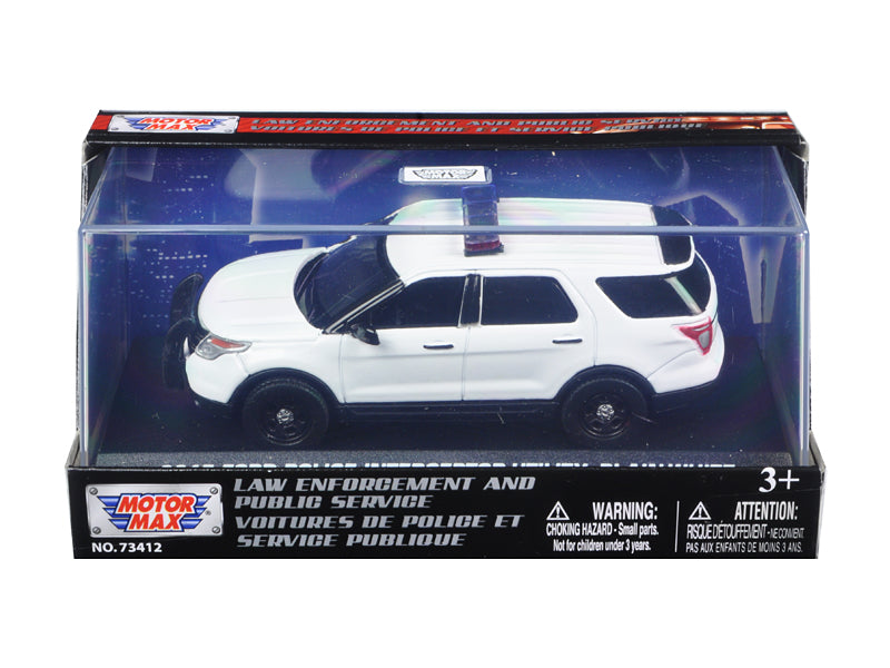 2015 Ford Police Interceptor Utility Plain White 1/43 Diecast Model Car by Motormax