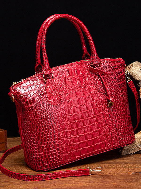 Alligator Print Pleated Split-Joint Bags Handbags by migunica