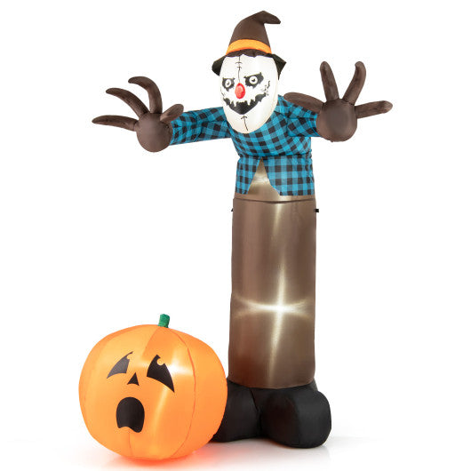 7 FT Inflatable Halloween Haunted Scarecrow Pumpkin Ghost with Built-in LED Lights