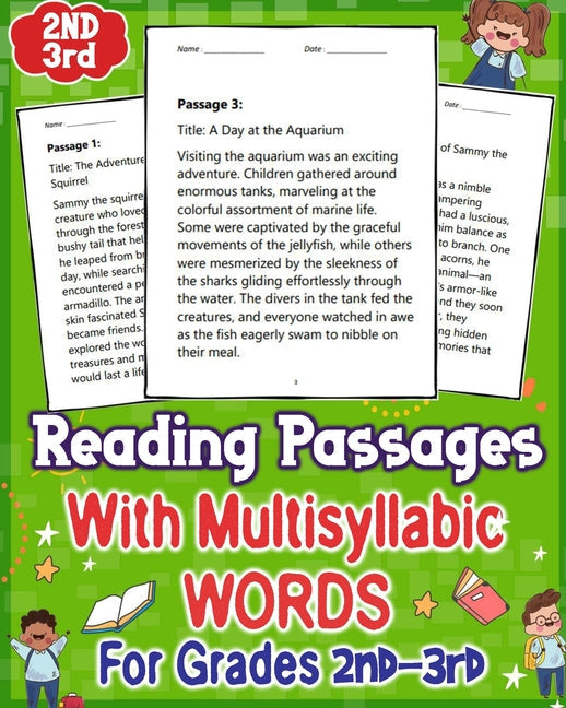 reading passages with multisyllabic words for Grades 2nd - 3rd: Enhance reading skills in 2nd and 3rd graders with engaging passages featuring multisy - Paperback by Books by splitShops