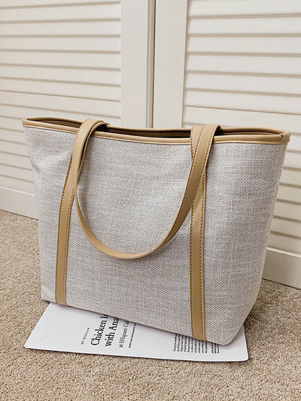 Casual Simple Solid Color Canvas Tote Bag by migunica