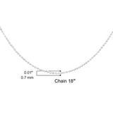 .925 Sterling Silver 0.7mm Slim and Dainty Unisex 18" Inch Ball Bead Chain Necklace by Infinite Jewels