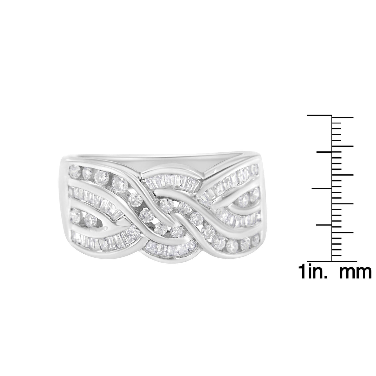 10K White Gold Diamond Bypass Ring (1 Cttw, H-I Color, I1-I2 Clarity) by Haus of Brilliance