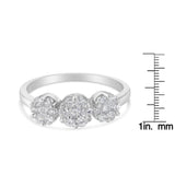 14K White Gold Three-Stone Cluster Diamond Ring (0.7 Cttw, H-I Color, SI2-I1 Clarity) by Haus of Brilliance