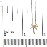 10K Yellow Gold 1/10 Cttw Round Diamond Palm Tree 18" Inch Pendant Necklace (H-I Color, I1-I2 Clarity) by Haus of Brilliance