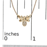 10K Yellow Gold Diamond Accented Bumble Bee Pendant 18" Inch Necklace (H-I Color, I1-I2 Clarity) by Haus of Brilliance