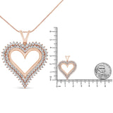 .925 Sterling Silver Diamond Heart 18" Pendant Necklace (I-J Color, I2-I3 Clarity) by Haus of Brilliance