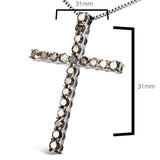 .925 Sterling Silver 1.0 Cttw Champagne Diamond Gold Cross Pendant Necklace for Women (Champagne Color, I1-I2 Clarity)- 18 inch by Infinite Jewels