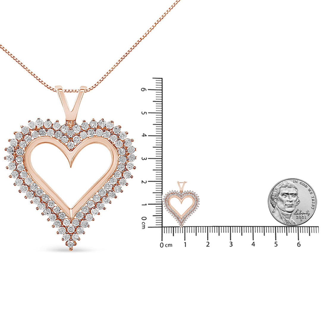 .925 Sterling Silver Diamond Heart 18" Pendant Necklace (I-J Color, I2-I3 Clarity) by Haus of Brilliance