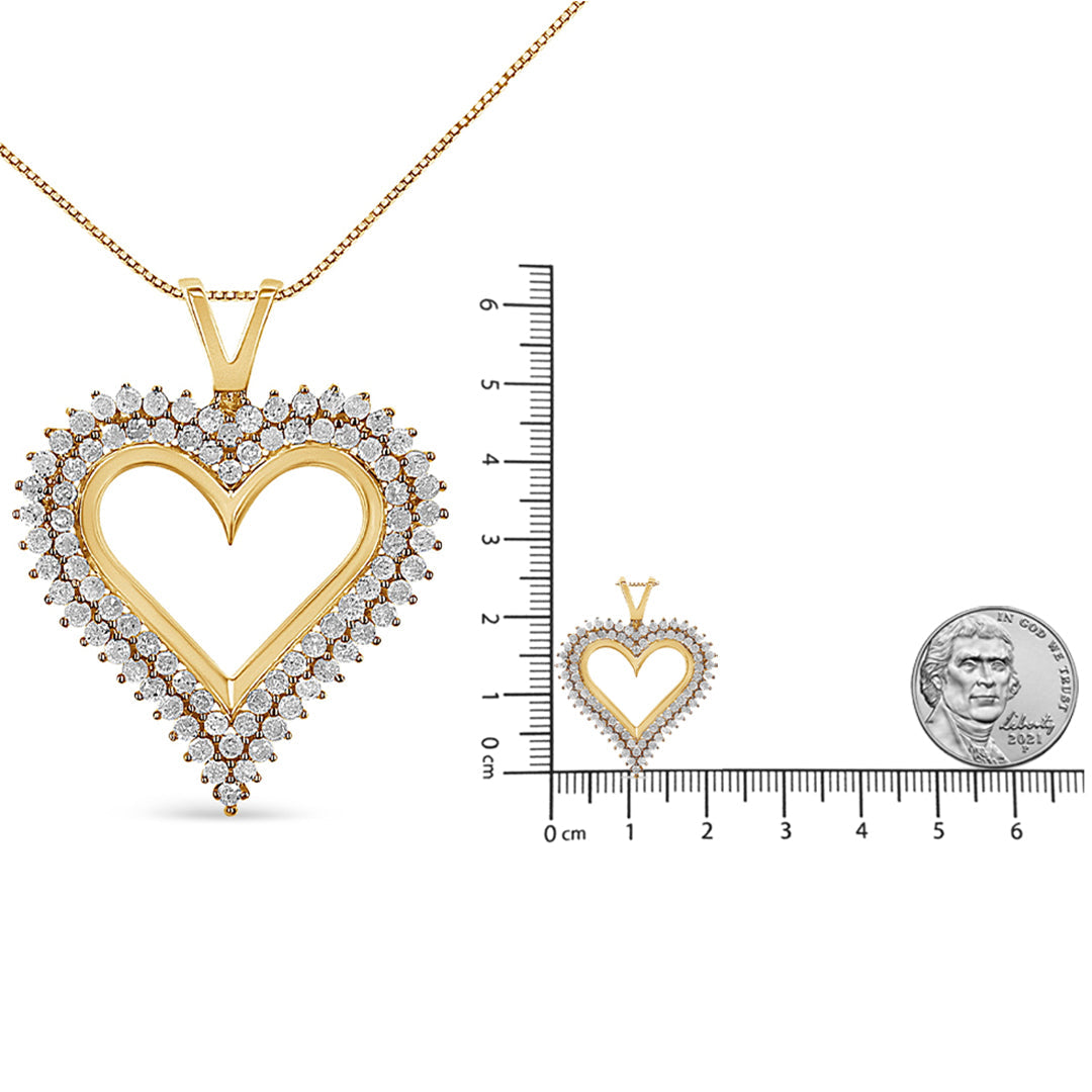 .925 Sterling Silver Diamond Heart 18" Pendant Necklace (I-J Color, I2-I3 Clarity) by Haus of Brilliance