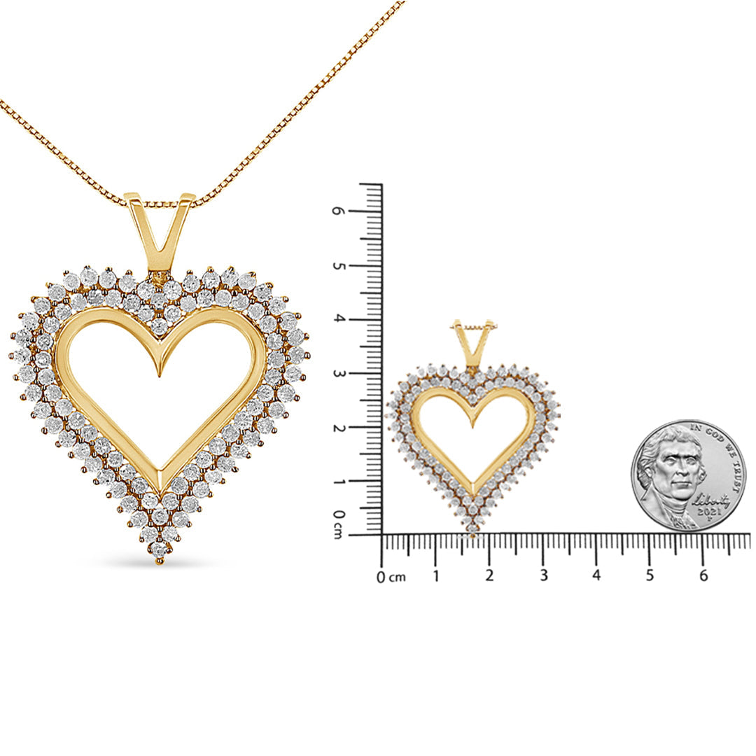 .925 Sterling Silver Diamond Heart 18" Pendant Necklace (I-J Color, I2-I3 Clarity) by Haus of Brilliance