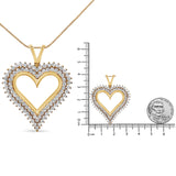 .925 Sterling Silver Diamond Heart 18" Pendant Necklace (I-J Color, I2-I3 Clarity) by Haus of Brilliance