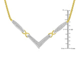 14K Yellow and White Gold 2.0 Cttw Princess Cut Diamond Flared and X-Station V Shaped 18” Franco Chain Statement Necklace (H-I Color, SI2-I1 Clarity) by Haus of Brilliance