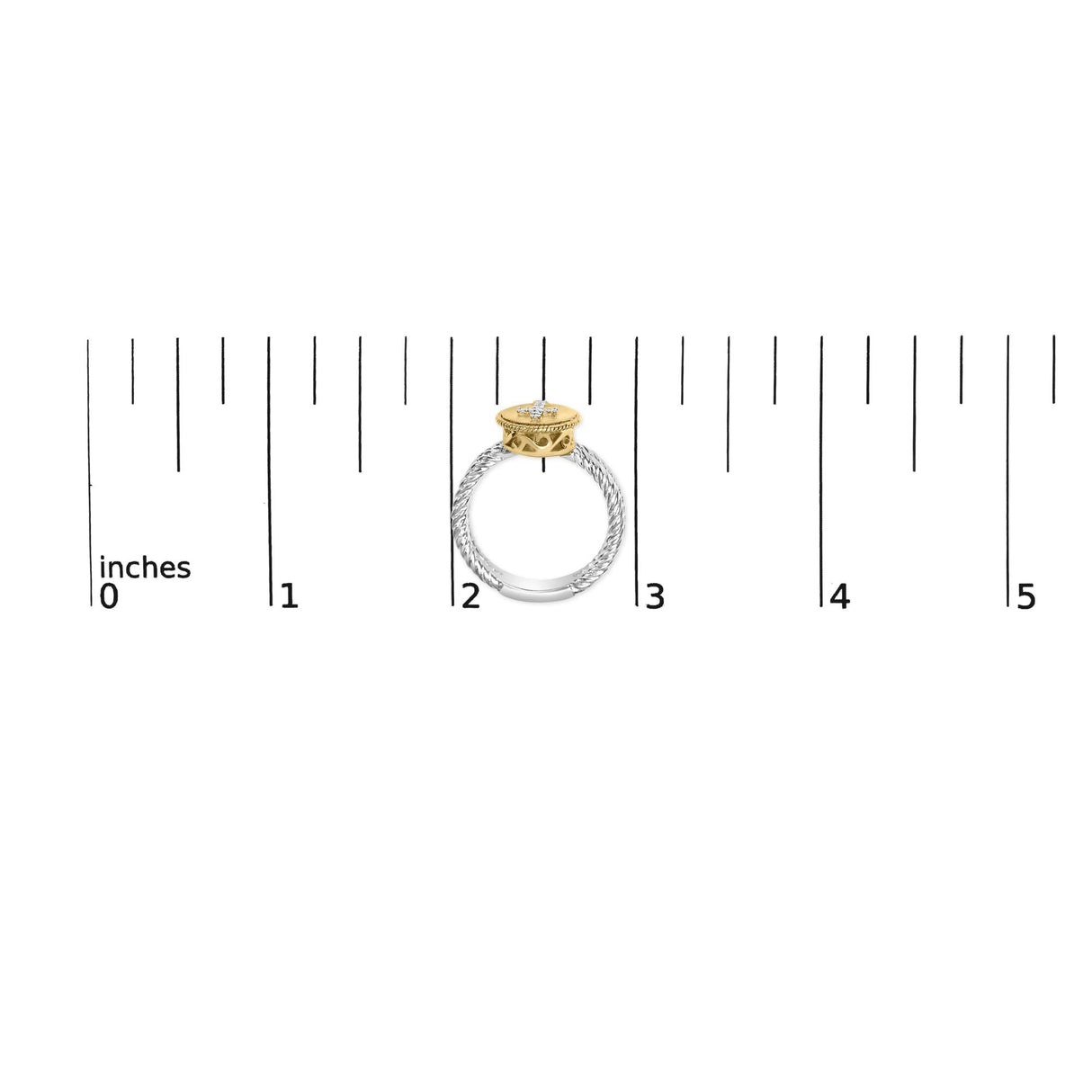 18K Yellow Gold Plated .925 Sterling Silver Diamond Cross Ring with Satin Finish (I-J Color, SI1-SI2 Clarity) by Haus of Brilliance