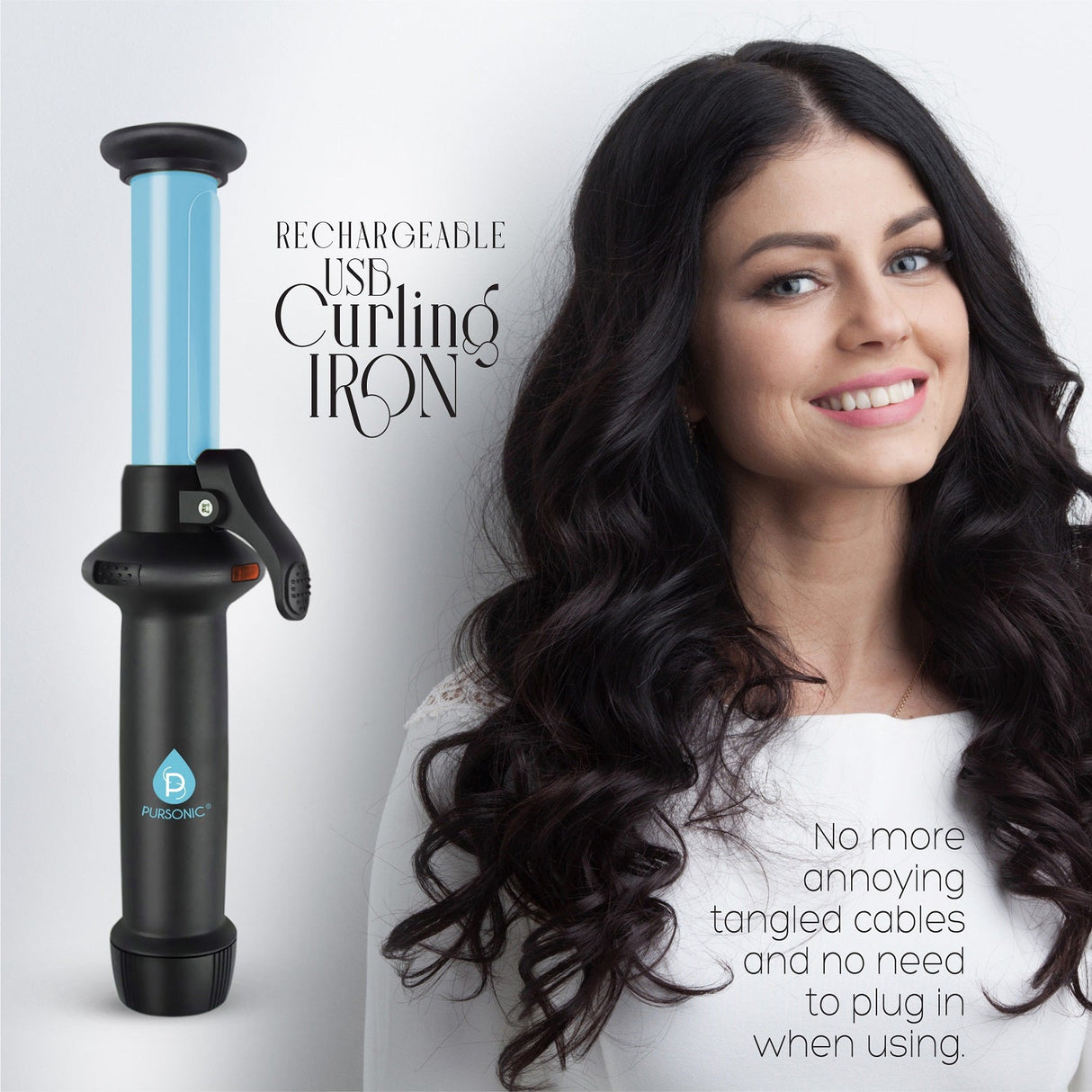 USB Rechargeable Mini Curling Iron by Pursonic