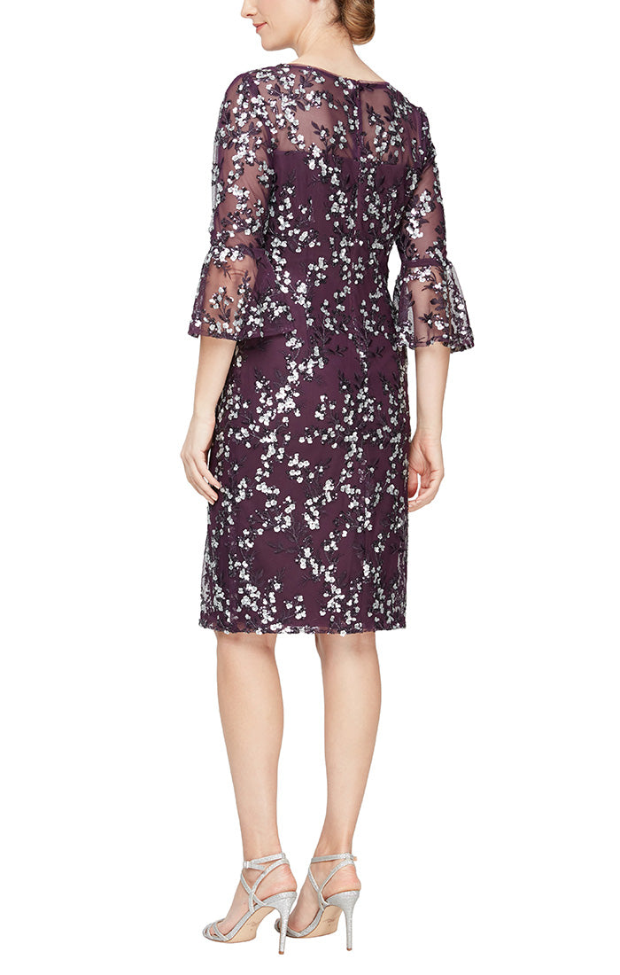 Alex Evenings Embroidered Sequin Lace Sheath Dress by Curated Brands