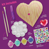 Paint Your Own Wooden Kids Heart Treasure Box Kit by Surreal Brands