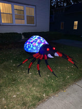 4 FT Width Halloween Inflatable Outdoor Red Legged Spider with Magic Light by Js House - Vysn