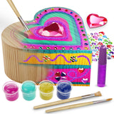 Paint Your Own Wooden Kids Heart Treasure Box Kit by Surreal Brands