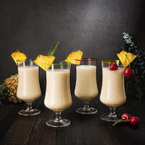 Hurricane Glasses, Large 17oz Pina Colada, Set of 4 Tropical Cocktail Tall Stemmed Crystal Glassware, Poco Grande Cups, Tulip Shaped for Bar Drinks, Daiquiri, Juice, Bloody Mary, Mai Tai, Cocktails by The Wine Savant